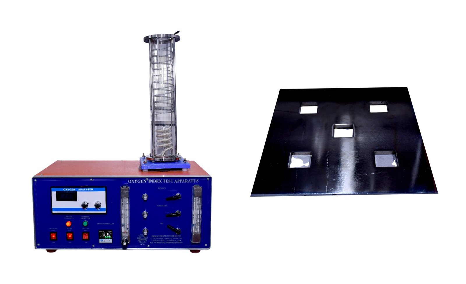 Oxygen Index Apparatus (Galvanic Sensor) with Sample Plate